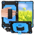 Samsung Galaxy Tab A 10.1 (2019) Pokrowiec Heavy Duty 360 z Paskiem na Rękę - Błękit / Czerń
