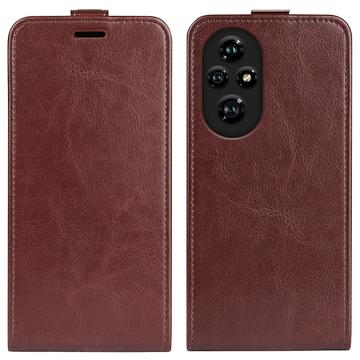 Honor 200 Pro Pionowe Etui z Kieszenią na Kartę - Brąz