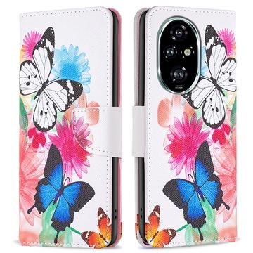 Honor 200 Pro Etui z Portfelem z Serii Wonder - Motyle