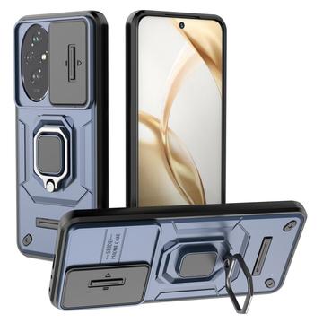 Honor 200 Hybrydowe Etui z Pierścieniem Obrotowym z Osłoną Aparatu - Błękit