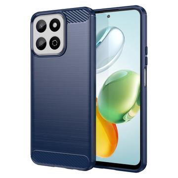 Honor 200 Smart/X7c Szczotkowane Etui z TPU - Włókno Węglowe - Błękit