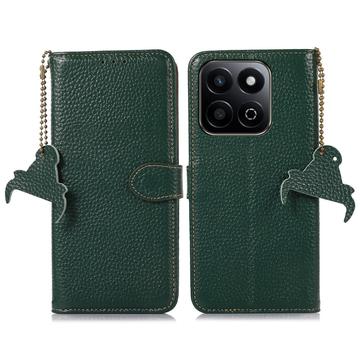 Honor 200 Smart/X7c Skórzane Etui z Portfelem z RFID - Zieleń