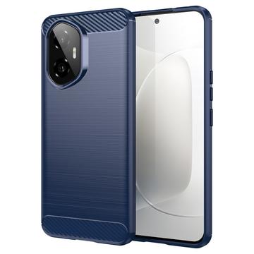 Honor 300 Szczotkowane Etui z TPU - Włókno Węglowe - Błękit