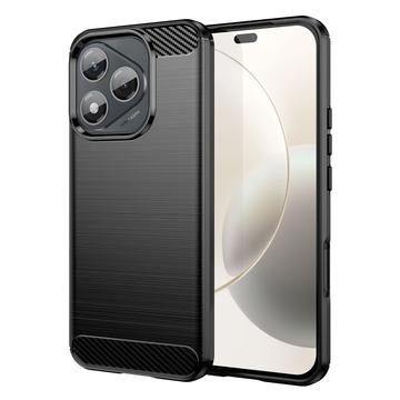 Honor 400 Lite Szczotkowane Etui z TPU - Włókno Węglowe