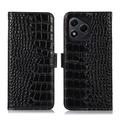 Honor 400 Lite Skórzane Etui z Portfelem Crocodile z RFID - Czarne