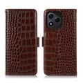 Honor 400 Lite Skórzane Etui z Portfelem Crocodile z RFID