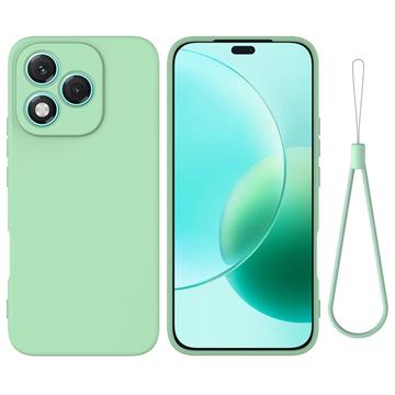 Honor 400 Lite Etui z płynnego silikonu z paskiem na rękę - Zielony