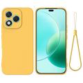Honor 400 Lite Etui z płynnego silikonu z paskiem na rękę - żółty