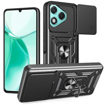 Honor 400 Lite Hybrydowe Etui z Pierścieniem Obrotowym z Osłoną Aparatu - Czerń