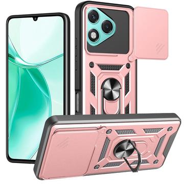 Honor 400 Lite Hybrydowe Etui z Pierścieniem Obrotowym z Osłoną Aparatu - Różowe Złoto