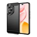 Honor 400 Pro Szczotkowane Etui z TPU - Włókno Węglowe - Czarne