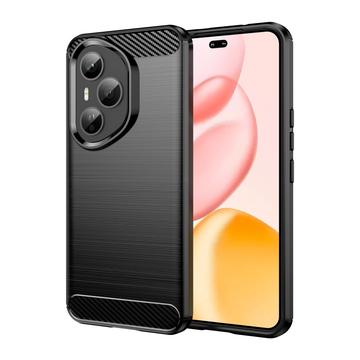 Honor 400 Pro Szczotkowane Etui z TPU - Włókno Węglowe - Czarne