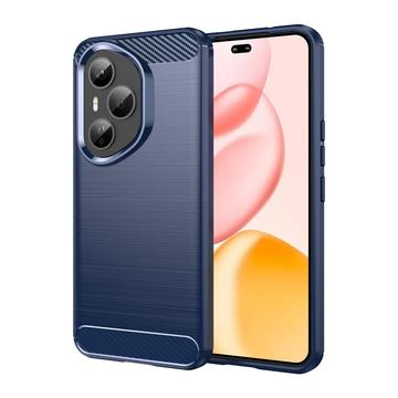 Honor 400 Pro Szczotkowane Etui z TPU - Włókno Węglowe - niebieski