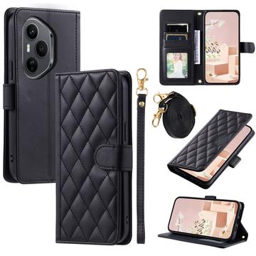 Luksusowe pikowane etui-portfel do Honor 400 Pro