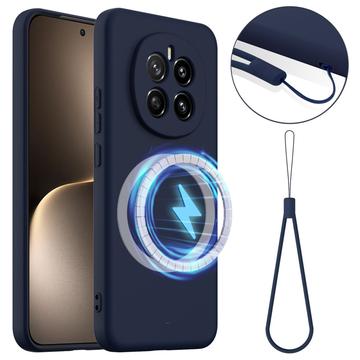 Honor Magic7 Etui z Płynnego Silikonu - kompatybilne z MagSafe - Ciemnoniebieski