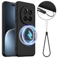 Honor Magic7 Pro Etui z Płynnego Silikonu - kompatybilne z MagSafe - Czarne
