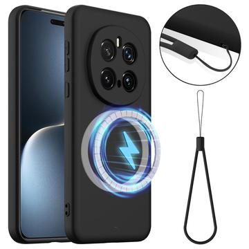 Honor Magic7 Pro Etui z Płynnego Silikonu - kompatybilne z MagSafe - Czarne