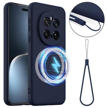 Honor Magic7 Pro Etui z Płynnego Silikonu - kompatybilne z MagSafe - Ciemnoniebieski