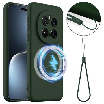Honor Magic7 Pro Etui z Płynnego Silikonu - kompatybilne z MagSafe - Ciemna Zieleń