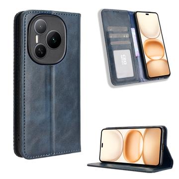 Honor Power Etui z Portfelem Retro z Magnetycznym Zamknięciem - Błękit