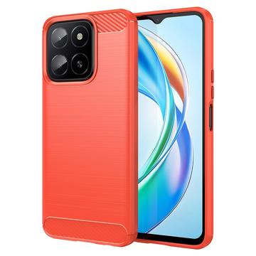 Honor X5b/X5b Plus Szczotkowane Etui z TPU - Włókno Węglowe