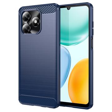 Honor X5c/X5c Plus Szczotkowane Etui z TPU - Włókno Węglowe - niebieski