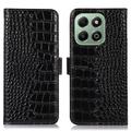Honor X6b Skórzane Etui z Portfelem Crocodile z RFID
