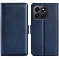 Honor X6b Etui portfelowe z magnetycznym zamknięciem - tekstura cielęca - niebieski