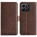 Honor X6b Etui portfelowe z magnetycznym zamknięciem - tekstura cielęca - brązowy