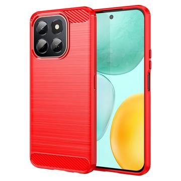 Honor X6c Szczotkowane Etui z TPU - Włókno Węglowe