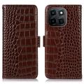 Honor X6c Skórzane Etui z Portfelem Crocodile z RFID