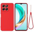 Honor X6c Etui z płynnego silikonu z paskiem na rękę