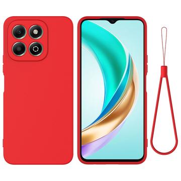 Honor X6c Etui z płynnego silikonu z paskiem na rękę