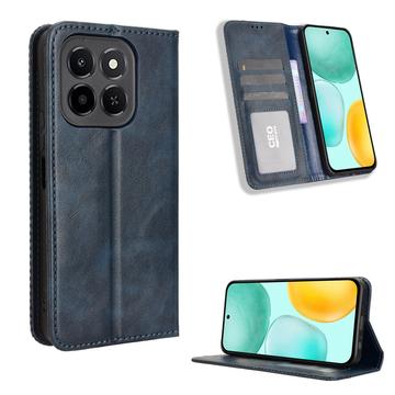 Honor X6c Etui z Portfelem Retro z Magnetycznym Zamknięciem - Błękit