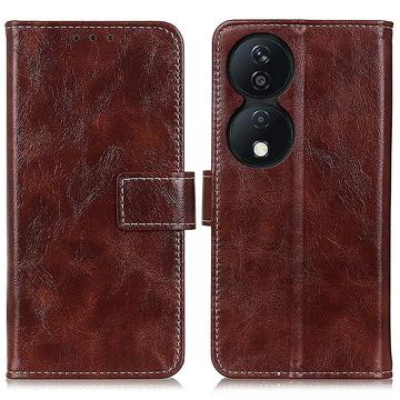 Honor X7b/90 Smart Etui z Portfelem z Magnetycznym Zamknięciem - Brąz