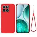 Honor X8c Etui z płynnego silikonu z paskiem na rękę