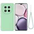 Honor X60 Pro/X9c/Magic7 Lite Etui z płynnego silikonu z paskiem na rękę - Zielony