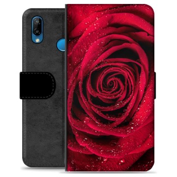 Etui Portfel Premium - Huawei P20 Lite - Róża