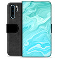 Etui Portfel Premium - Huawei P30 Pro - Błękitny Marmur