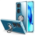 Etui z TPU z Uchwytem Pierścieniowym do Huawei P50 - Przezroczyste