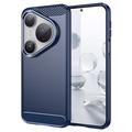Huawei Pura 80 Pro/80 Pro+/80 Ultra Szczotkowane Etui z TPU - Włókno Węglowe