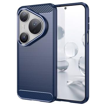 Huawei Pura 80 Pro/80 Pro+/80 Ultra Szczotkowane Etui z TPU - Włókno Węglowe