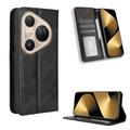 Huawei Pura 80 Ultra Etui z Portfelem Retro z Magnetycznym Zamknięciem - Czarne