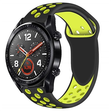 Silikonowy sportowy pasek do zegarka Huawei Watch GT - Żółty / Czarny