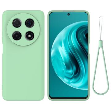 Huawei nova 13i Etui z płynnego silikonu z paskiem na rękę - Zielony