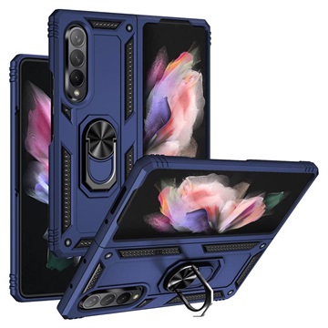 Samsung Galaxy Z Fold3 5G Hybrydowe Etui z Podpórka Metalowa - Błękit