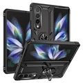 Samsung Galaxy Z Fold4 5G Hybrydowe Etui z Metalową Podpórką - Czarne