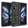 Samsung Galaxy Z Fold4 5G Hybrydowe Etui z Metalową Podpórką - Czarne