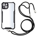 iPhone 13 Mini Hybrydowe Etui ze Smyczą - Czern