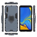 Hybrydowe Etui z Uchwytem w Kształcie Pierścienia do Samsung Galaxy A7 (2018) - Szare